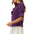 thumbnail image 5 of Allegra K Women's Ruffled V Neck Puff Elbow Sleeve Semi-Sheer Chiffon Blouse, 5 of 7