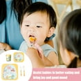 thumbnail image 5 of A set of environmental protection bamboo fiber children's tableware set baby divided plate cartoon five-piece set, 5 of 5