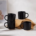 thumbnail image 4 of Vesteel Coffee Mugs Set of 4, 12oz Porcelain Coffee Cups with handle, Ceramic Stoneware Mug for Milk, Coffee, Hot Cocoa, Microwave & Dishwasher Safe, Matte Black, 4 of 9