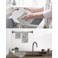 thumbnail image 5 of Teal Green Leaf Kitchen Dish Towels for Drying Dishes Set of 3, Vintage Farmhouse Boho Pastoral Tribal Waffle Weave Microfiber Hand Tea Bathroom Towels Quick Dry & Absorbent Towel 15.7x23.6, 5 of 7