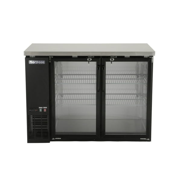 Norpole 12 cu. ft. 2-Door Under Bar Commercial Specialty Refrigerator in Black in Black