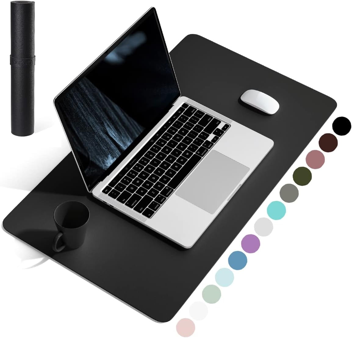 YSAGi NonSlip Desk & Mouse Pad, Waterproof PVC Leather Table Protector