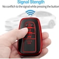 thumbnail image 5 of Key Fob Cover Compatible with Toyota RAV4 Camry 4Runner Highlander Corolla Prius Avalon C-HR GT86 2019-2025 Keychain Case Holder Protector,Red, 5 of 5