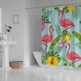 thumbnail image 3 of Coolnut Bath Shower Curtain Liners Flamingo Tropical Leaves and Flowers 72x72in Polyester Waterproof with 12 Curtain Hooks, 3 of 6