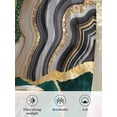 thumbnail image 6 of Sheer Curtains 84 Inches Long 2 Panels Set for Living Room, Green Marble Semi Sheer Curtains for Windows, Grey Gold Texture Vintage Farmhouse Art Voile Window Treatments Rod Pocket Curtain, 6 of 7