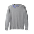 thumbnail image 2 of Daxton Premium Delaware Men Long Sleeves T Shirt Ultra Soft Medium Weight Cotton, HthGray Tee Royal Letters Small, 2 of 3