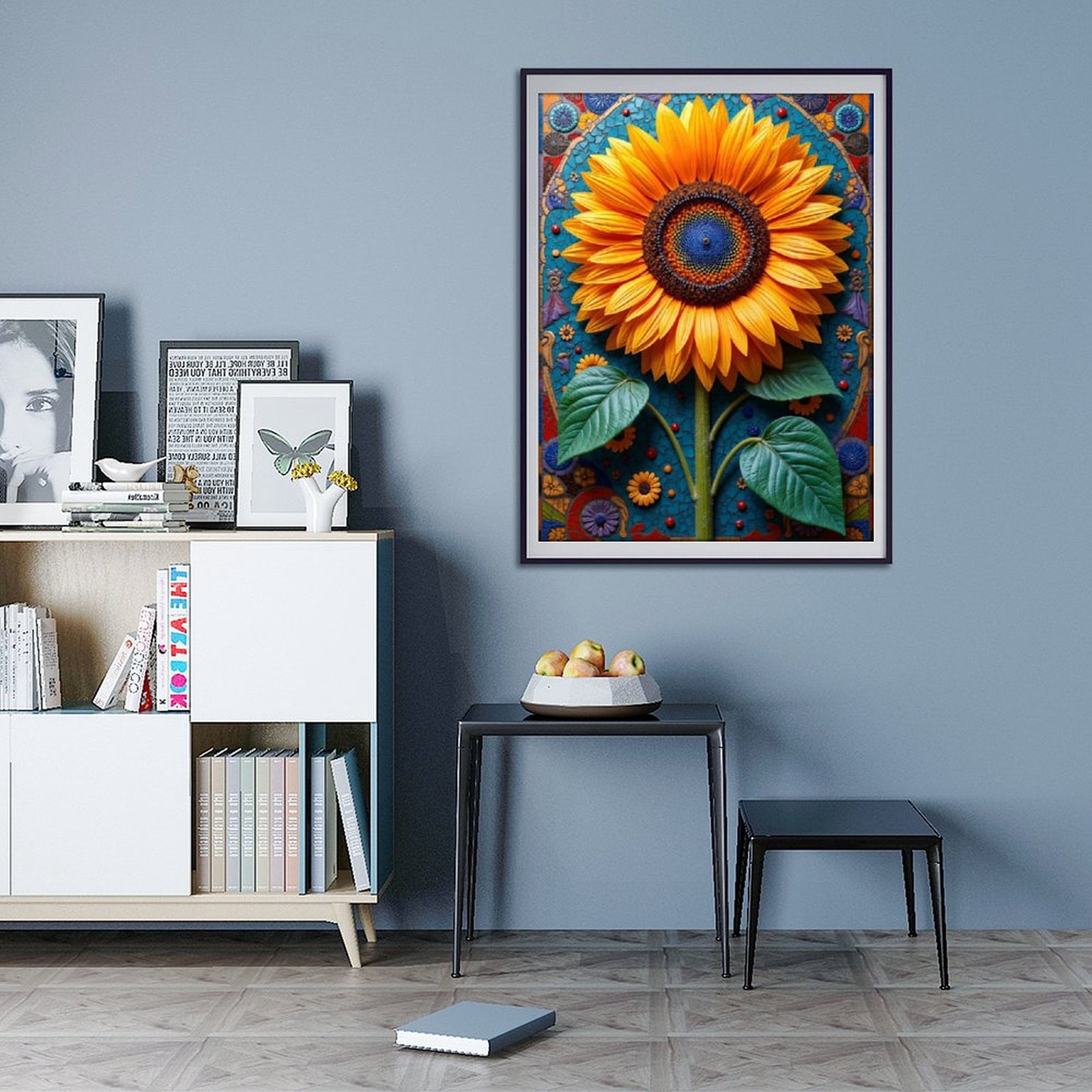 Diamond Art Kit for Adults, Sunflower Mosaic Art Pattern Diamond Painting for Adults Beginners, 5D DIY Diamond Art Painting Kits, Colorful Diamond Painting Craft for Home Decor 12x16 Frameless