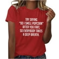 thumbnail image 2 of mfyjkho Tops De Moda Para Mujer, Blusa De Manga Corta Para Mujer Con Estampado De Letras Divertidas Para El Trabajo En Verano Tops De Gimnasio Para Mujer Xl, 2 of 8