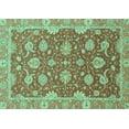 thumbnail image 1 of Ahgly Company Machine Washable Indoor Rectangle Oriental Turquoise Blue Traditional Area Rugs, 2' x 3', 1 of 4