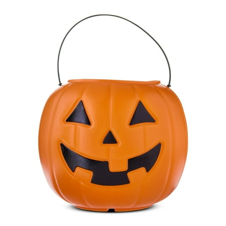 8.5" Orange Pumpkin Pail Halloween Trick-or-Treat Basket, by Way To Celebrate