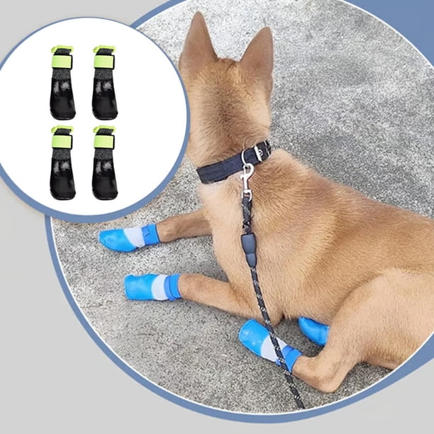 Zapatos de perro para caminar Protectores de suela de zapatos de perro con cinta reflectante para perros pequeños medianos grandes zapatos de mascotas