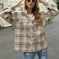 thumbnail image 6 of Uhndy 2022 Jackets for Women, Fashion Women Casual Buttons Plaid Printed Long Sleeve Hooded Jacket Outerwear Winter Coats Christmas Gifts for Women, 6 of 6