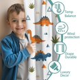 thumbnail image 3 of Blackout Kids Curtains,White Dinosaurs Geometric Plants Pattern Childrens Insulated Curtains Set Of 2,Bedroom Essentials,Toddler Room Decor 42"x54", 3 of 5