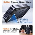 thumbnail image 5 of Apple iPhone 17 Pro Case, Built in Kickstand, Compatible With MagSafe, Military Grade Shockproof, Slim Translucent Matte Phone Cover 6.3'', Black, 5 of 8