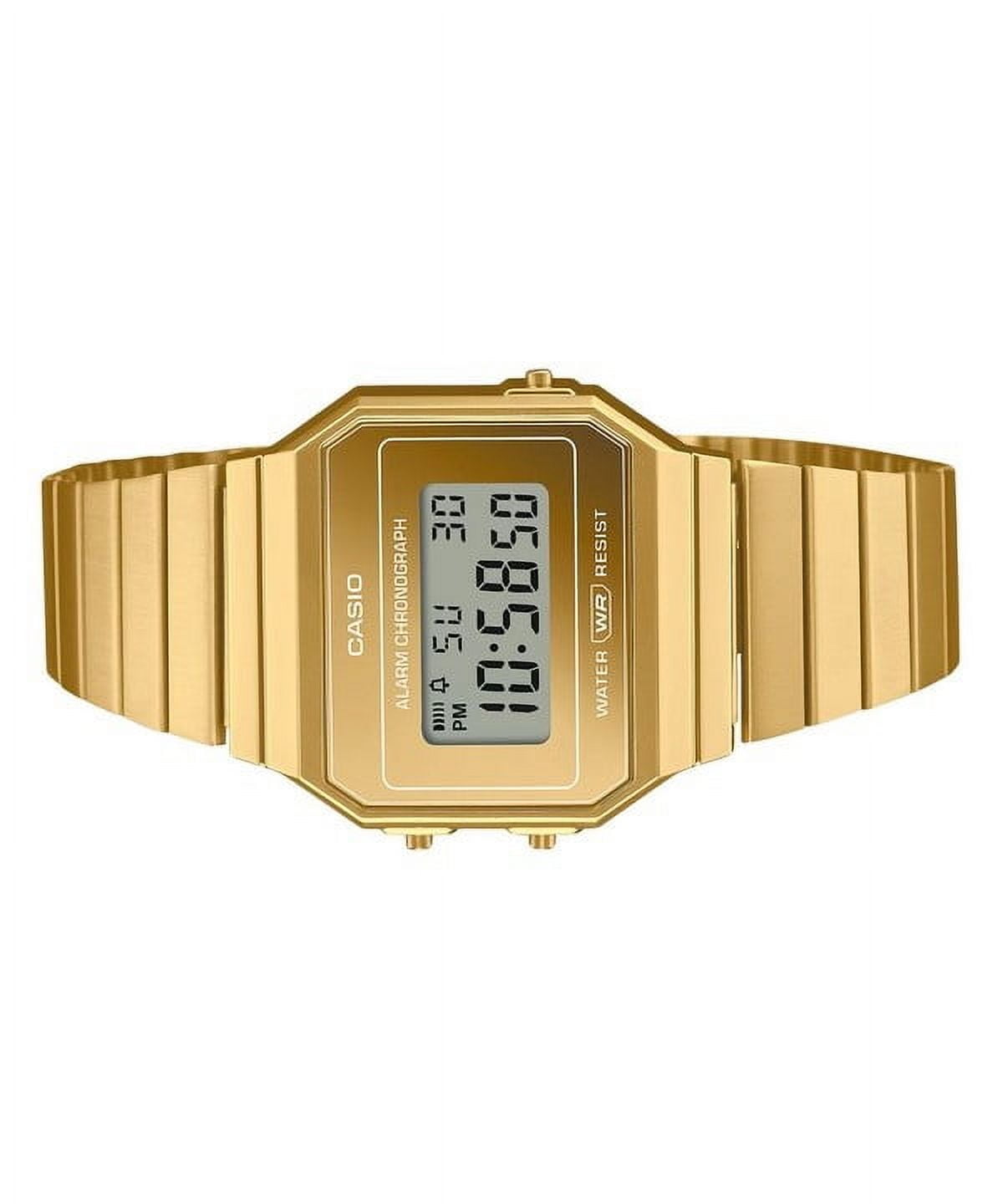 Casio by Casio Unisex 21mm Vintage Digital Stainless Steel Quartz Wristwatch, Gold, A700WEVG-9A