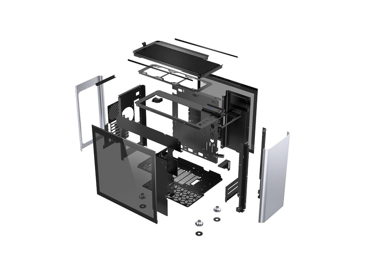 Jonsplus I 400 Itx Dtx Atx E Atx Aluminum Tempered Glass Computer Case Support 360 280 240 1 Liquid Cooling Walmart Com