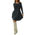 thumbnail image 4 of Women Casual Long Sleeve Jumper Pullover Sweatshirt Top Shirt Blouse Mini Dress, 4 of 7