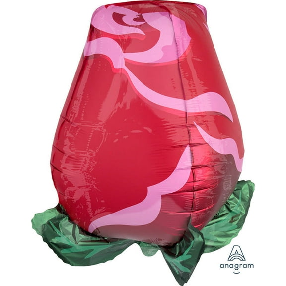 Red Rose Bud 3D UltraShape 22 Inch Foil Mylar Balloon [34610]