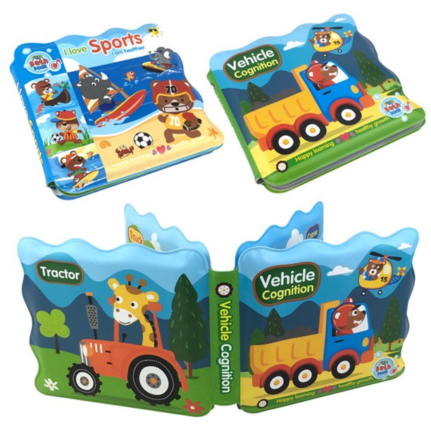 Windfall Bath Books for Toddlers and Babies Waterproof, Baby Bath Books