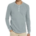 thumbnail image 1 of Innerwin Blouse Long Sleeve Mens Summer Tops Beach Solid Color Casual T Shirts Blue S, 1 of 5