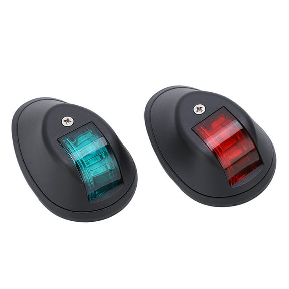 Red & Green Yacht Signal Lamps for Sailing Boats - DC12V-24V, Black 3W Marine Navigation Lights
