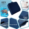 thumbnail image 3 of Extra Thick Large Seat Cushion -19 X 17.5 X 4 Inch Gel Memory Foam Cushion with Carry Handle Non Slip Bottom - Pain Relief Coccyx Cushion for Wheelchair Office Chair (Blue (1PACK)), 3 of 6