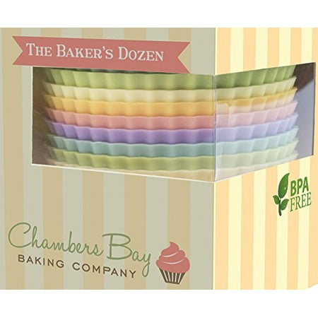 

Silicone Baking Cups / 13 Reusable Nonstick Cupcake Liners/Premium Muffin Molds - Stand Alone Cupcake Holders - No BPA - Gift Set - 6 Designer Colors - Standard Size