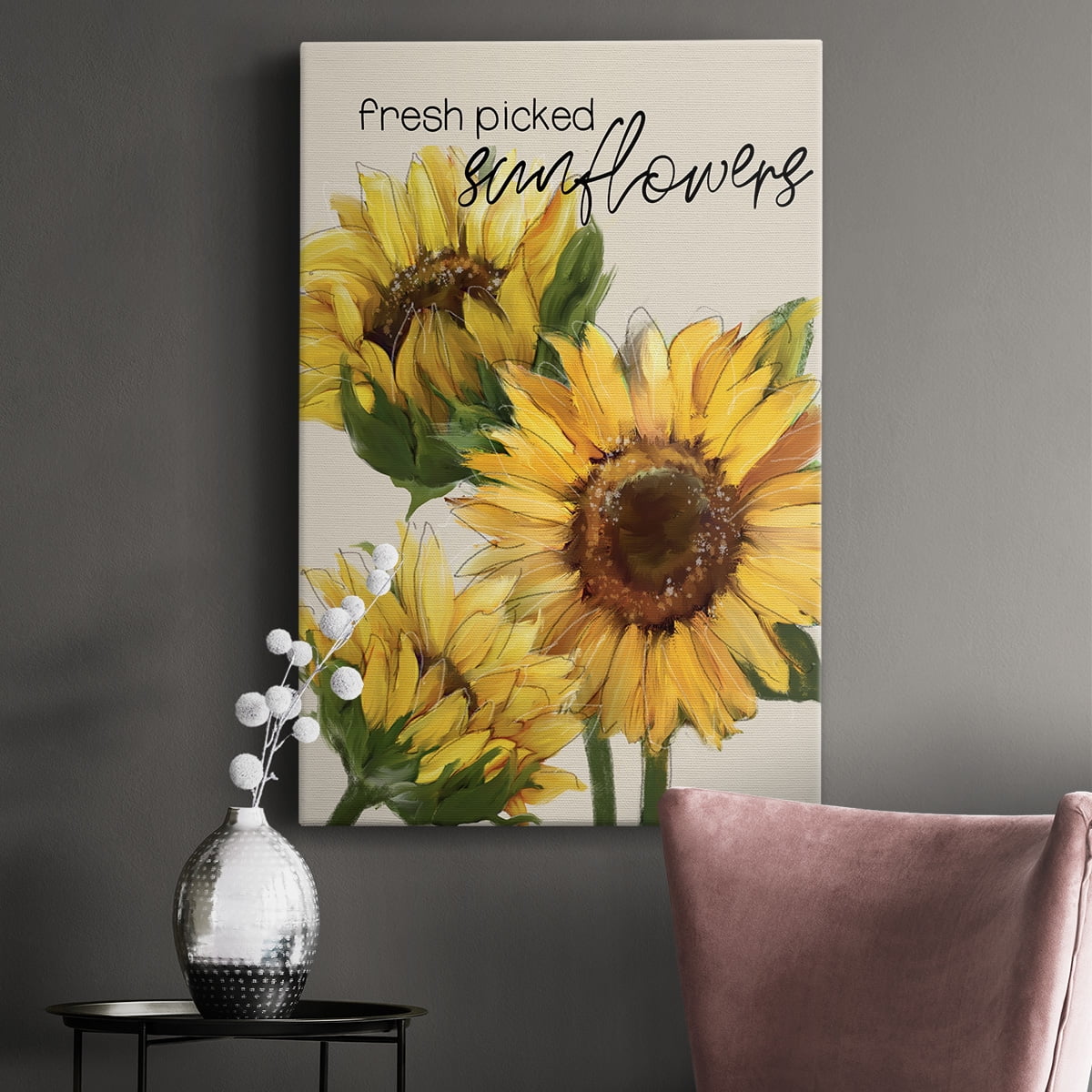 Fresh Picked Sunflowers Premium Gallery Wrapped Canvas - Ready to Hang