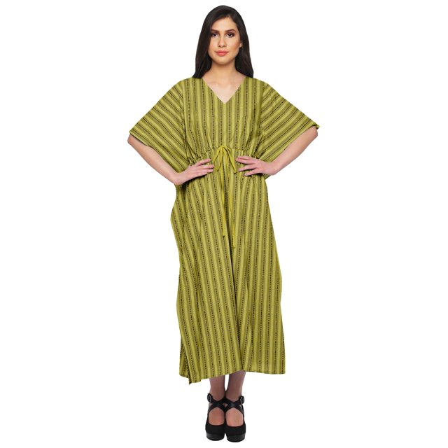 Moomaya Caftan pour Femmes Grande Taille Tenue d'Été Sortie de Plage Kimono Robe Caftan - 4TG-5TG