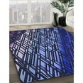 thumbnail image 3 of Ahgly Company Machine Washable Indoor Round Transitional Night Blue Area Rugs, 5' Round, 3 of 7