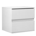 thumbnail image 5 of 2-Drawer Nightstand for Bedroom, Sesslife Wood Bedside Table with LED Light, USB Charging Ports and Outlets, Modern Storage Furniture Night Stand, White, 5 of 14