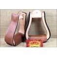 thumbnail image 2 of Light Oil Tough1 Leather Covered Saddle Stirrup 2 1/2 Tread 3 Neck, 2 of 4