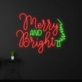thumbnail image 3 of Custom Merry And Bright Neon Sign, Merry Christmas Led Sign, Bar Neon Home Decor, 3 of 5