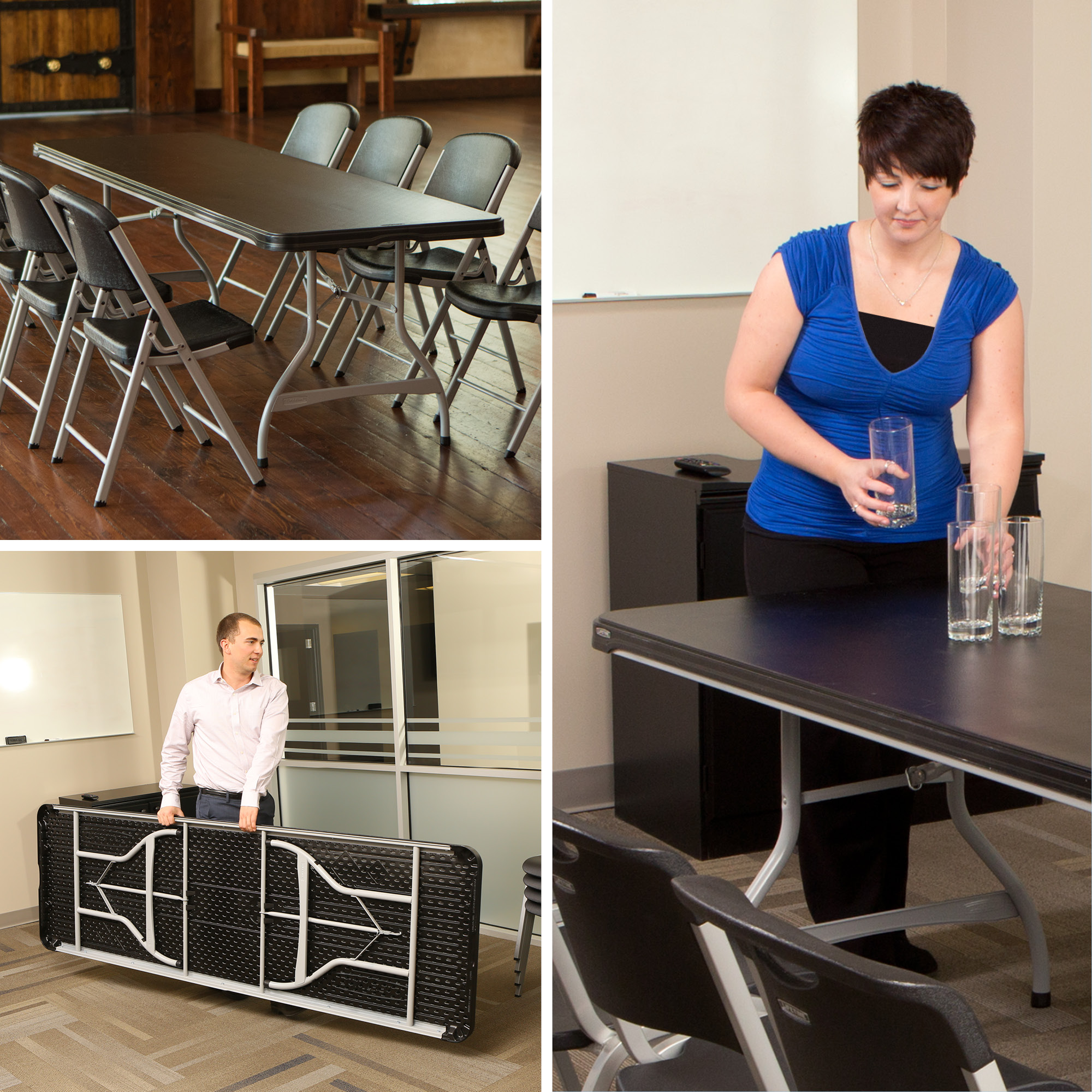 Lifetime 8-Foot Nesting Rectangle Table, Black photo 8
