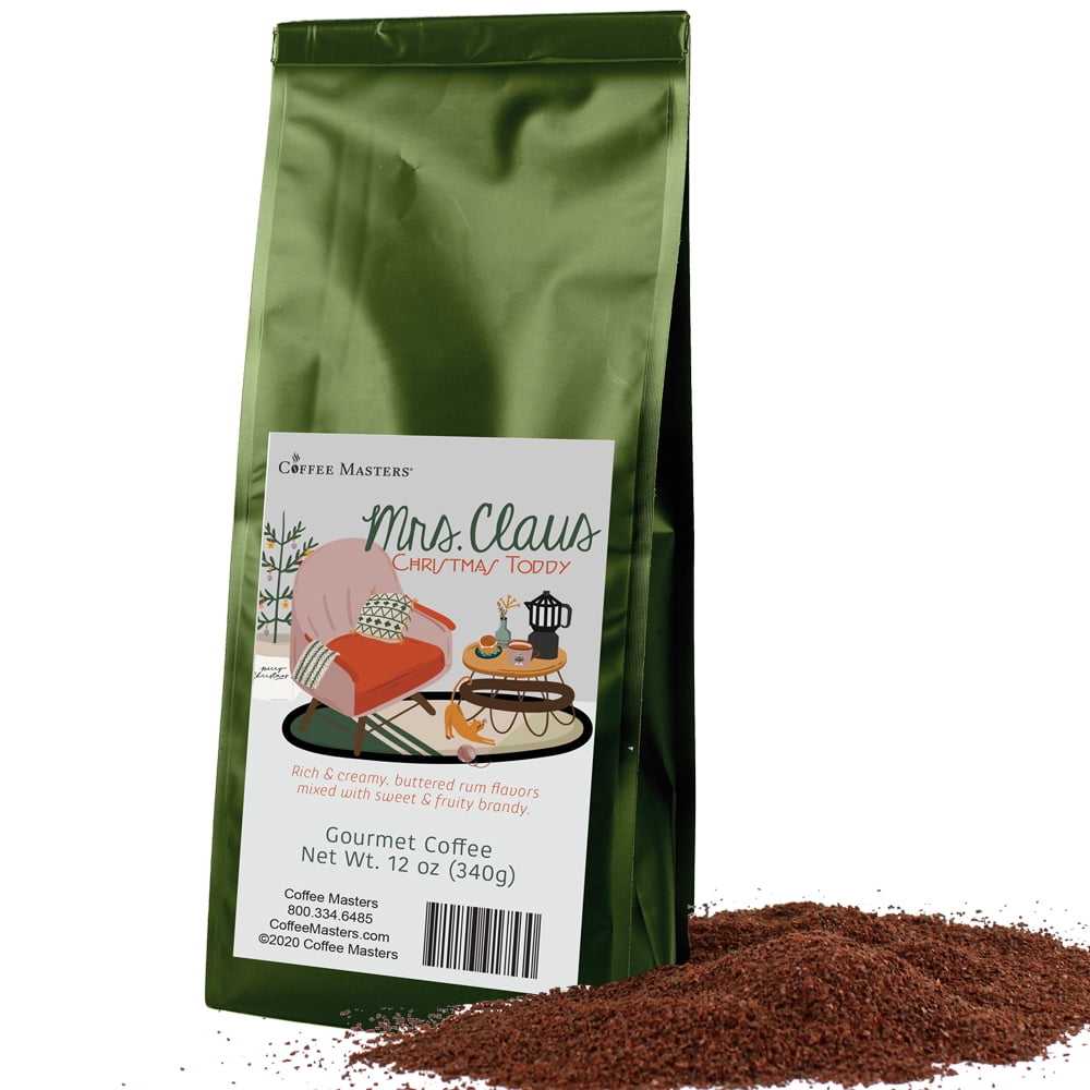 Coffee Masters Christmas Coffee Sampler - Mrs. Claus Christmas Toddy and Eggnog 12 oz Ground Coffee