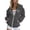 Grey, variant on NinXxx Women's Casual Printed Zip Up Hooded Sweatshirt with Pockets Grey XXL