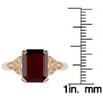 thumbnail image 3 of 10k Yellow Gold Vintage Style Genuine Emerald-Cut Garnet and Diamond Ring, 3 of 5