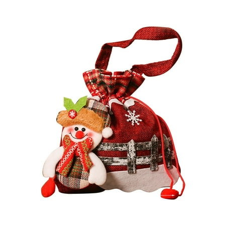 

EHRWE Bag Christmas Eve Non Woven Old Man Portable Bag Candy Small Packaging Bag Decoration Seal Containers