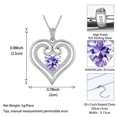 thumbnail image 2 of Jewmon 925 Sterling Silver Heart Birthstone Necklace for Women Elegant Infinity Pendant Jewelry Birthday Anniversay Grauation Chrstiams Day Gifts for Her, 2 of 7