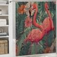 thumbnail image 6 of Orinice Bath Curtain for Bathroom Pattern Holidays Style Vintage Paradise Flamingo Birds Stripes Hot Tee Pineapples Textures Element Shower Curtain Waterproof Polyester Fabric  60x72, 6 of 7