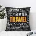 thumbnail image 4 of Pofeuu Travel Print Double-sided plush pillowcase Square Throw Pillow Covers Pillows Cover for Living Room Bedroom Sofa Couch Cushion Cover（No pillow core）-16"x16", 4 of 7