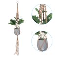 thumbnail image 5 of Uxcell Macrame Hanging Planter, 43.3" Hanging Basket Braided Plant Net, Khaki 2 Pack, 5 of 5