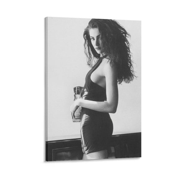American Actress Mädchen Amick Black And White Retro Poster Picture Print Wall Art Poster Painting Canvas Posters Artworks Gift Room Aesthetic 16x24inch(40x60cm)