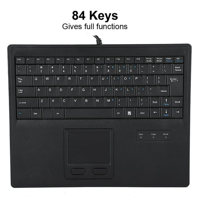 Wired Keyboard, Black Touchpad Keyboard, 10in Comfortable Typing Precise Touch Control for Windows95/98/NT/ME/2000/2003/XP/Win7/Win8