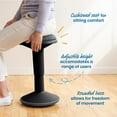 thumbnail image 4 of ECR4Kids Sitwell Wobble Stool with Cushion, Adjustable Height, Active Seating, Black, 4 of 9