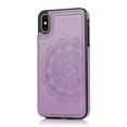 thumbnail image 1 of Funda para iPhone Xs Max con tarjetero de piel sintética con estampado de flores de datura, 1 of 5