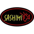 thumbnail image 1 of Yellow Sashimi Oval Red LED Neon Sign 13 x 24 - inches, Clear Edge Cut Acrylic Backing, with Dimmer - Bright and Premium built indoor LED Neon Sign for restaurant window and interior decor., 1 of 7