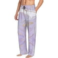 thumbnail image 2 of Balery Men'S Lavender Glitter Foil Stripes Pants,Sleepwear Pants,Pajama Pants,Pj Bottoms Drawstring And Pockets-Large, 2 of 9