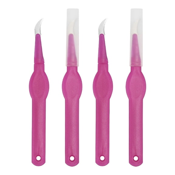 24pcs Steel Sewing Seam Rippers Handy Stitch Rippers for Sewing Removing Threads Tools with Plastic Handle & Lid Medium Violet Red 138x18mm