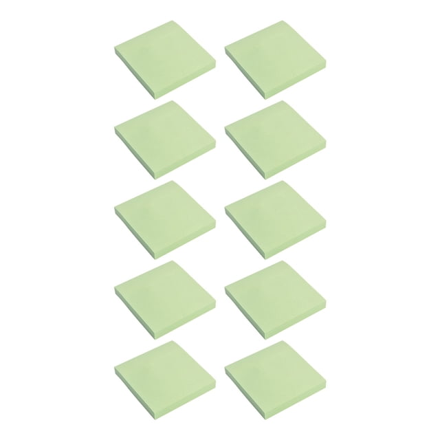 Clearance Items Green Sticky Notes 3x3 Inches, 10 Pads Self-Stick Notes, Easy to Post for Home, Office, Notebook, 100 Sheets Post Notes Back to Schools, Home Decor